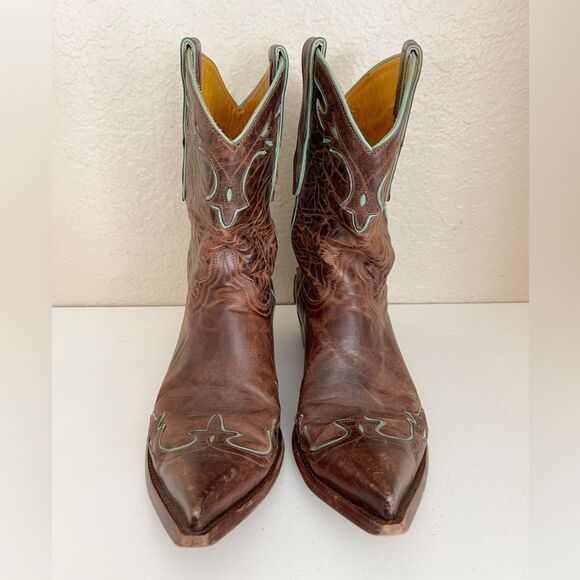 Old Gringo Women’s All leather Western Cowgirl Boots brown with turquoise   10 - Picture 3 of 10
